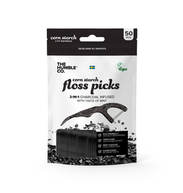 The Humble Co. NATURAL HUMBLE FLOSS PICKS - CHARCOAL (50 PACK)