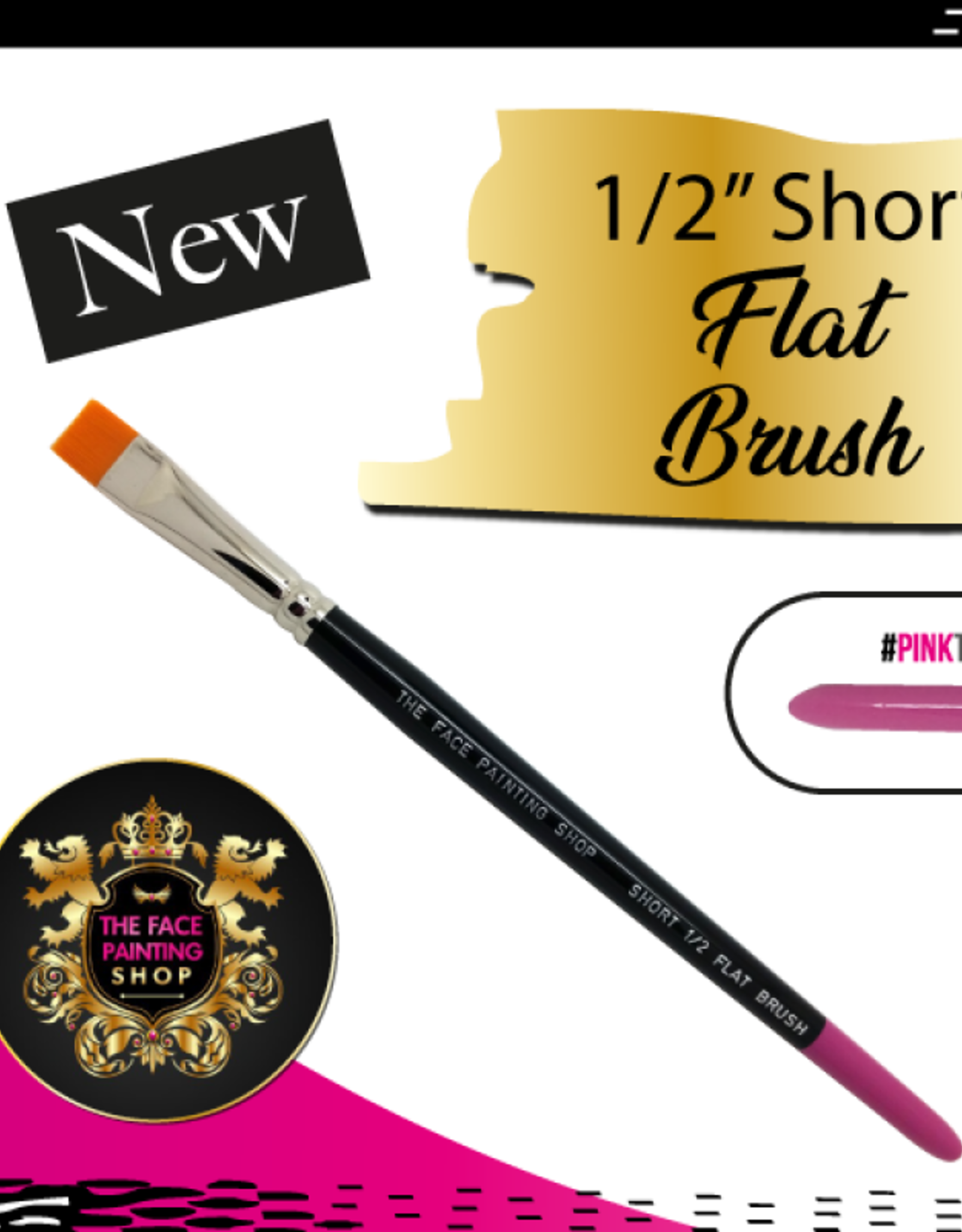 Pink Tips Pink Tips Brush - short 1/2 flat brush