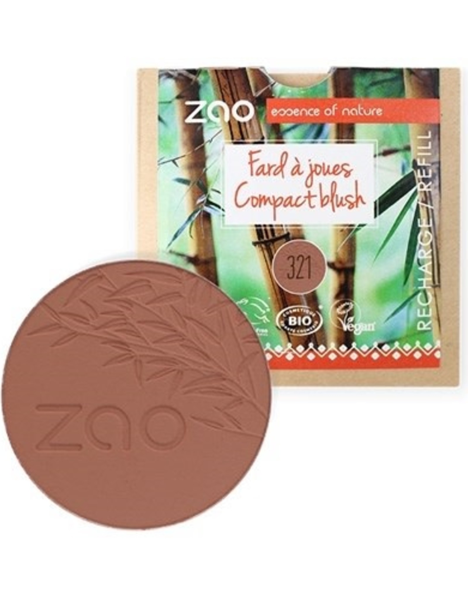 Zao ZAO Bamboo Compact Blush Refill 321 (Brown Orange)