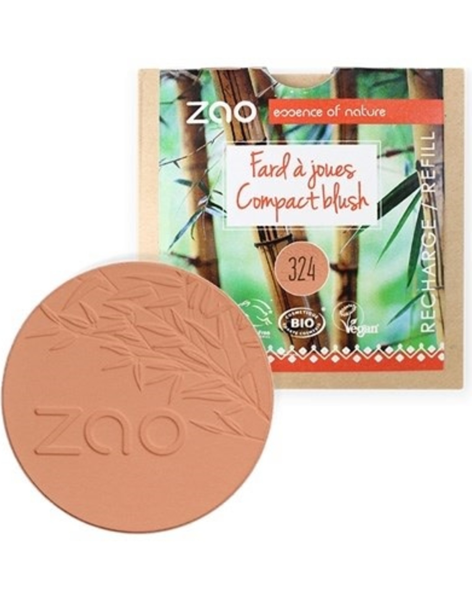 Zao ZAO Bamboo Compact Blush Refill 324 (Brick Red)