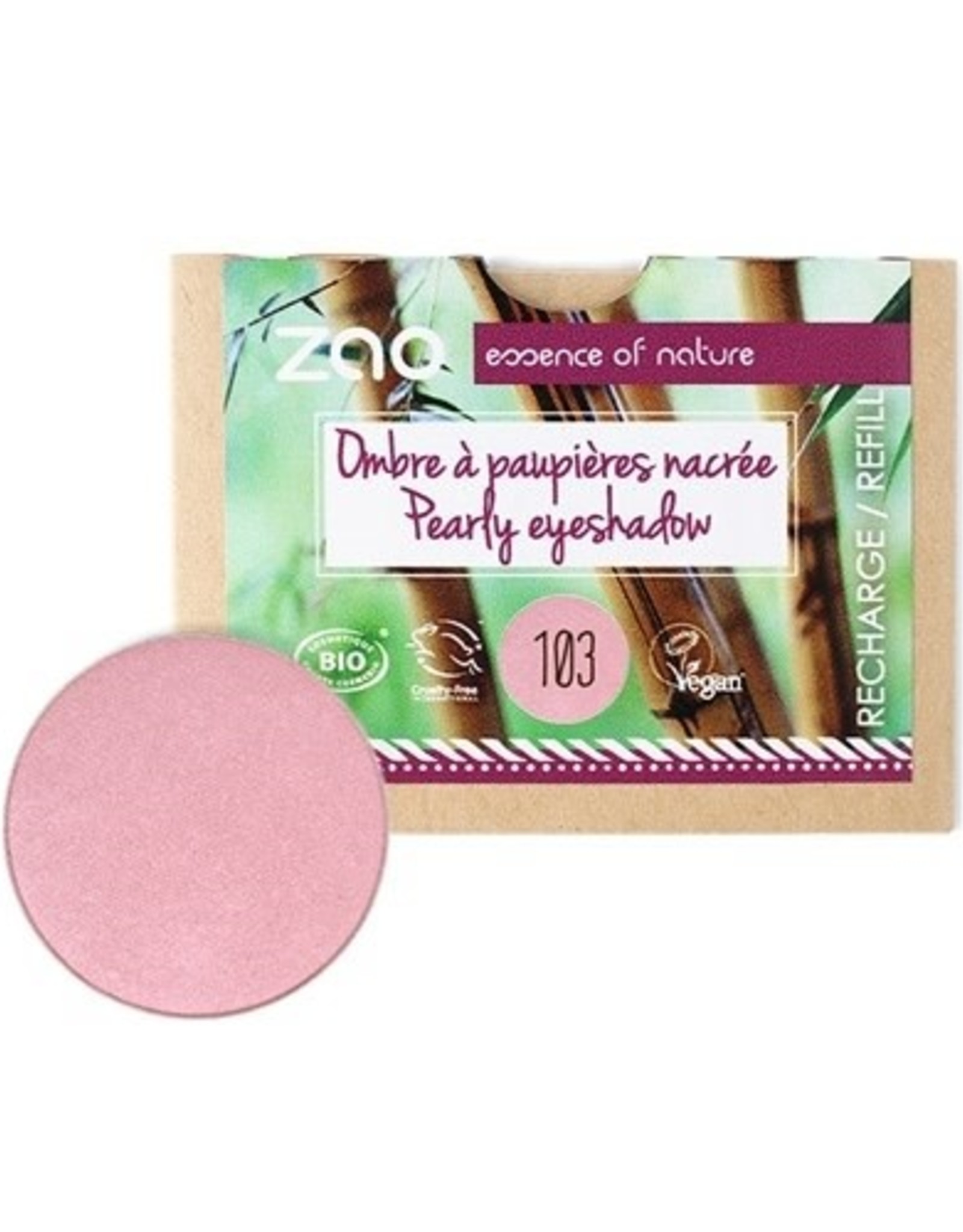 Zao ZAO Bamboe Oogschaduw Refill Parelmoer 103 (Old Pink)