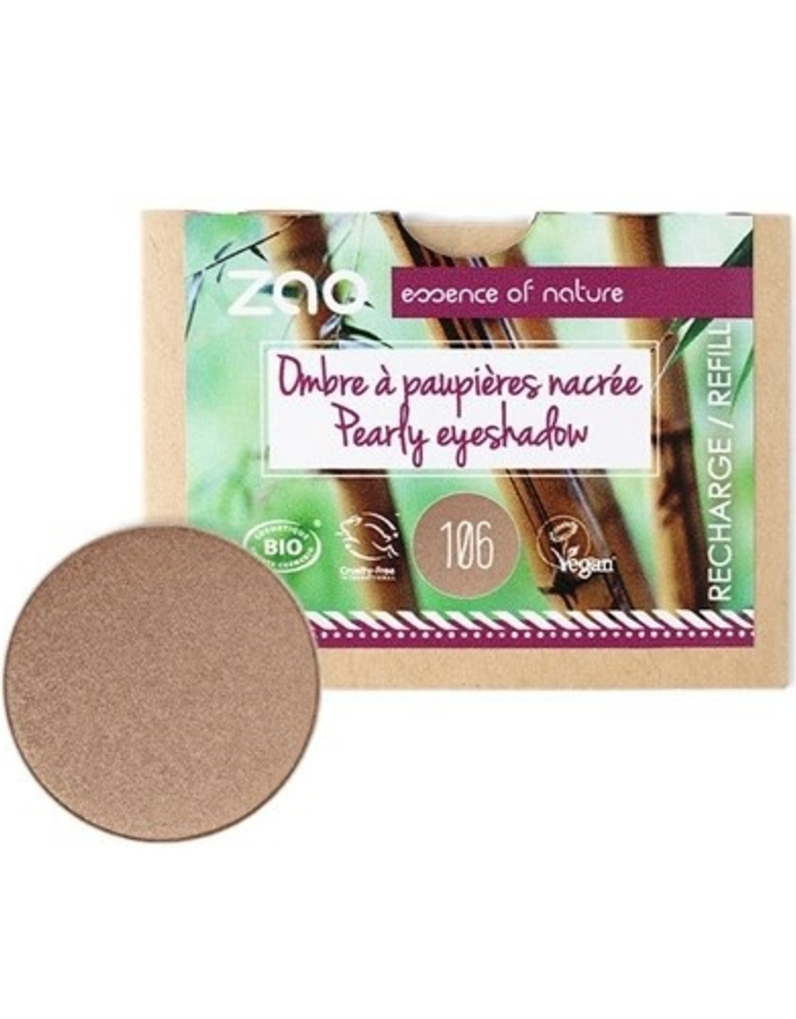 Zao ZAO Bamboe Oogschaduw Refill Parelmoer 106 (Bronze)