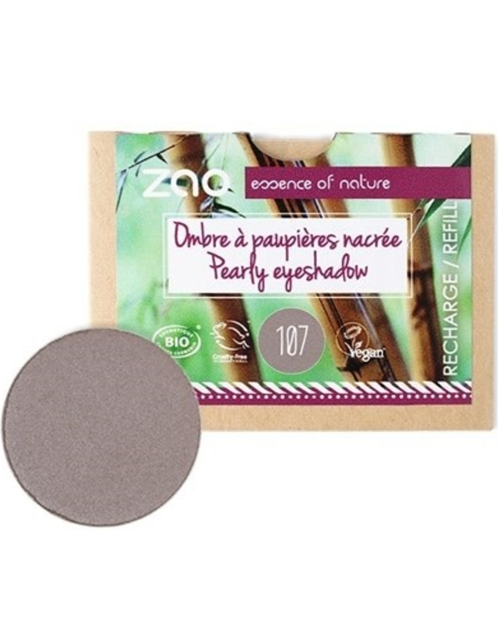 Zao ZAO Bamboe Oogschaduw Refill Parelmoer 107 (Brown Grey)