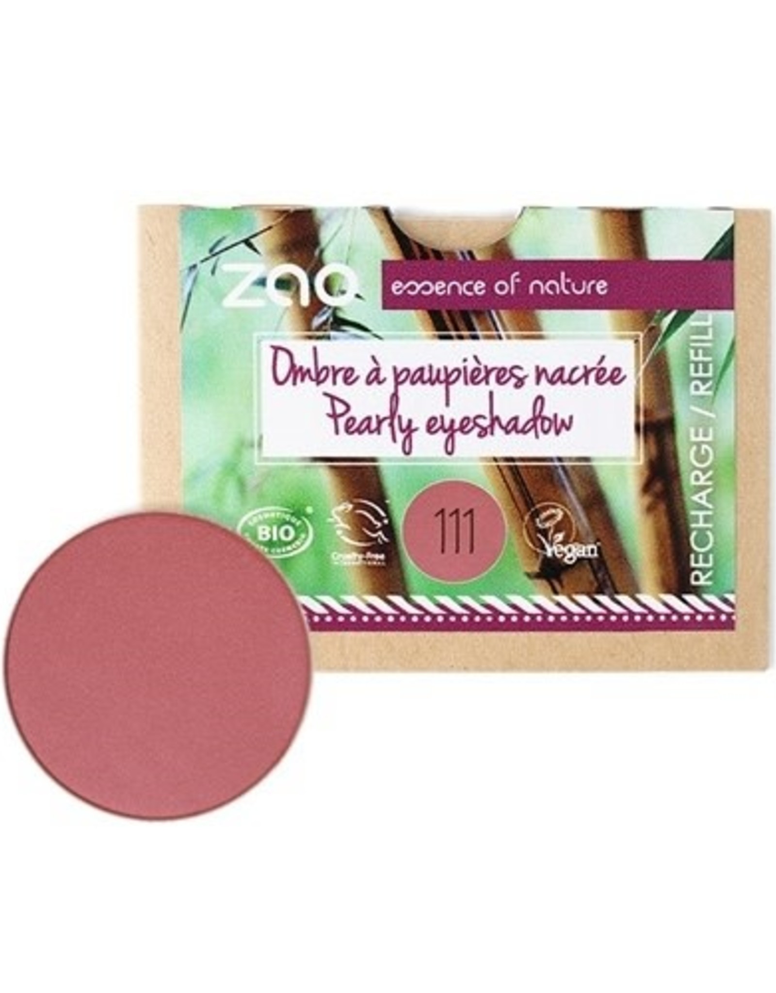Zao ZAO Bamboe Oogschaduw Refill Parelmoer 111 (Pink Peach)