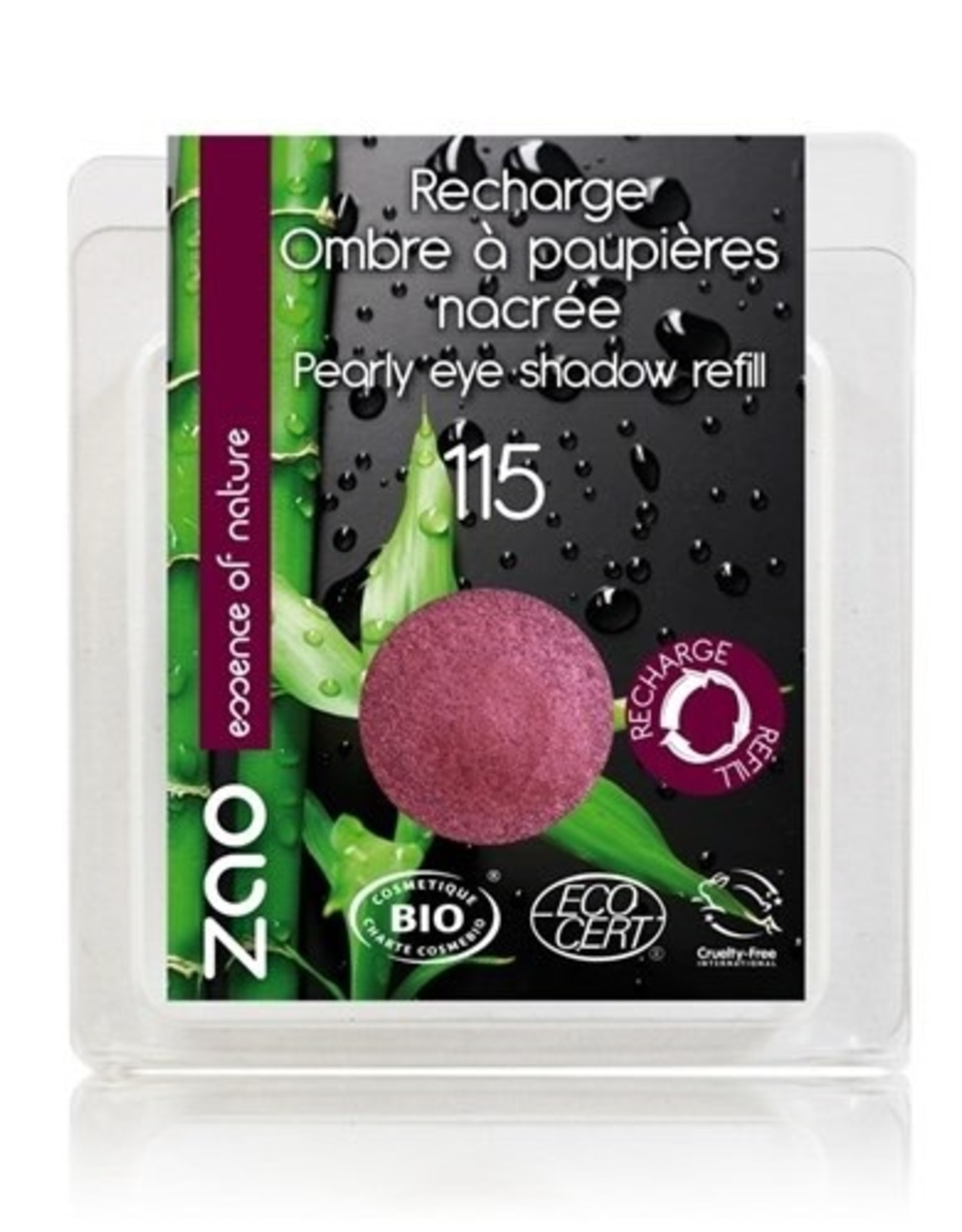 Zao ZAO Bamboe Oogschaduw Refill Parelmoer 115 (Ruby Red)