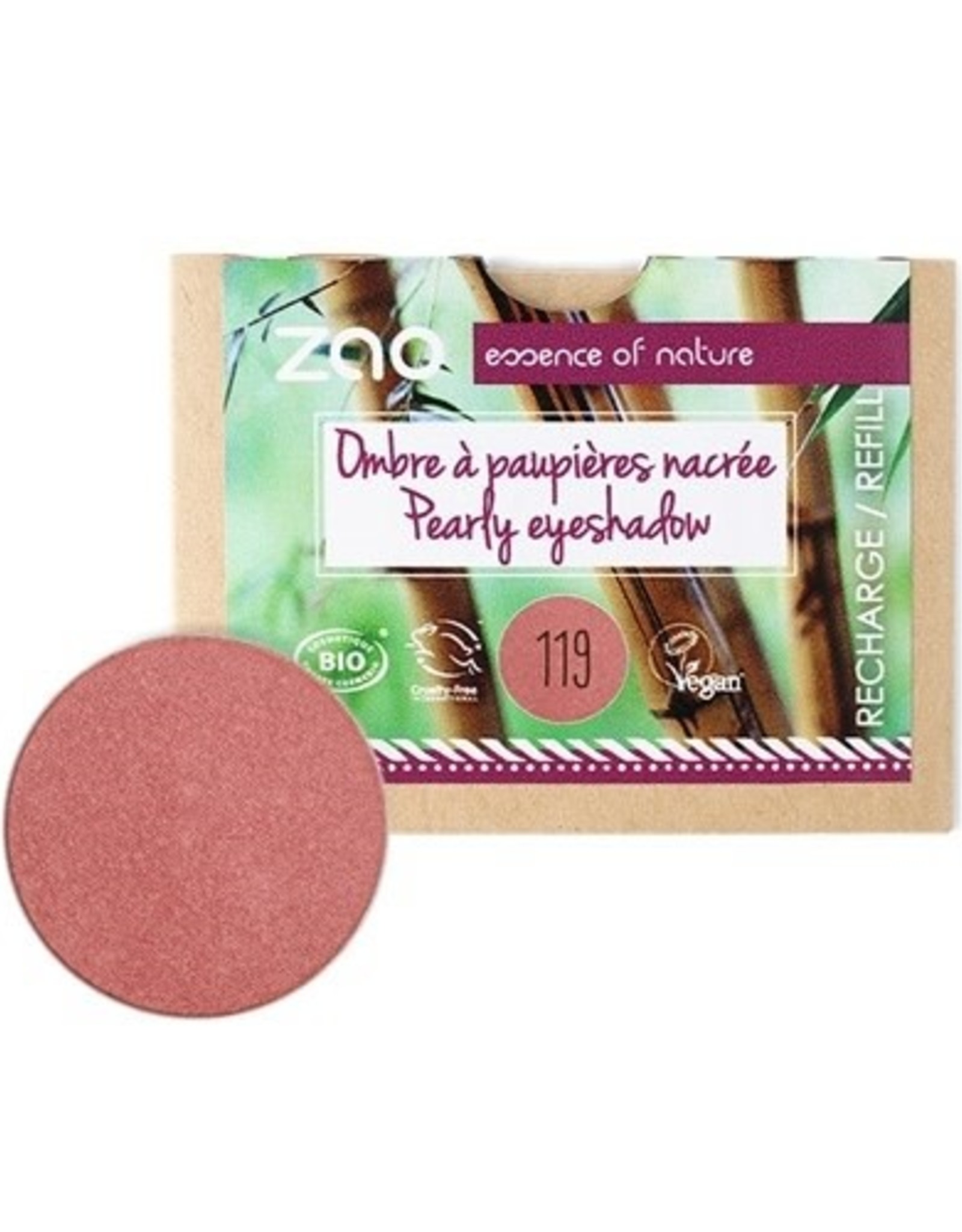 Zao ZAO Bamboe Oogschaduw Refill Parelmoer 119 (Coral Rose)