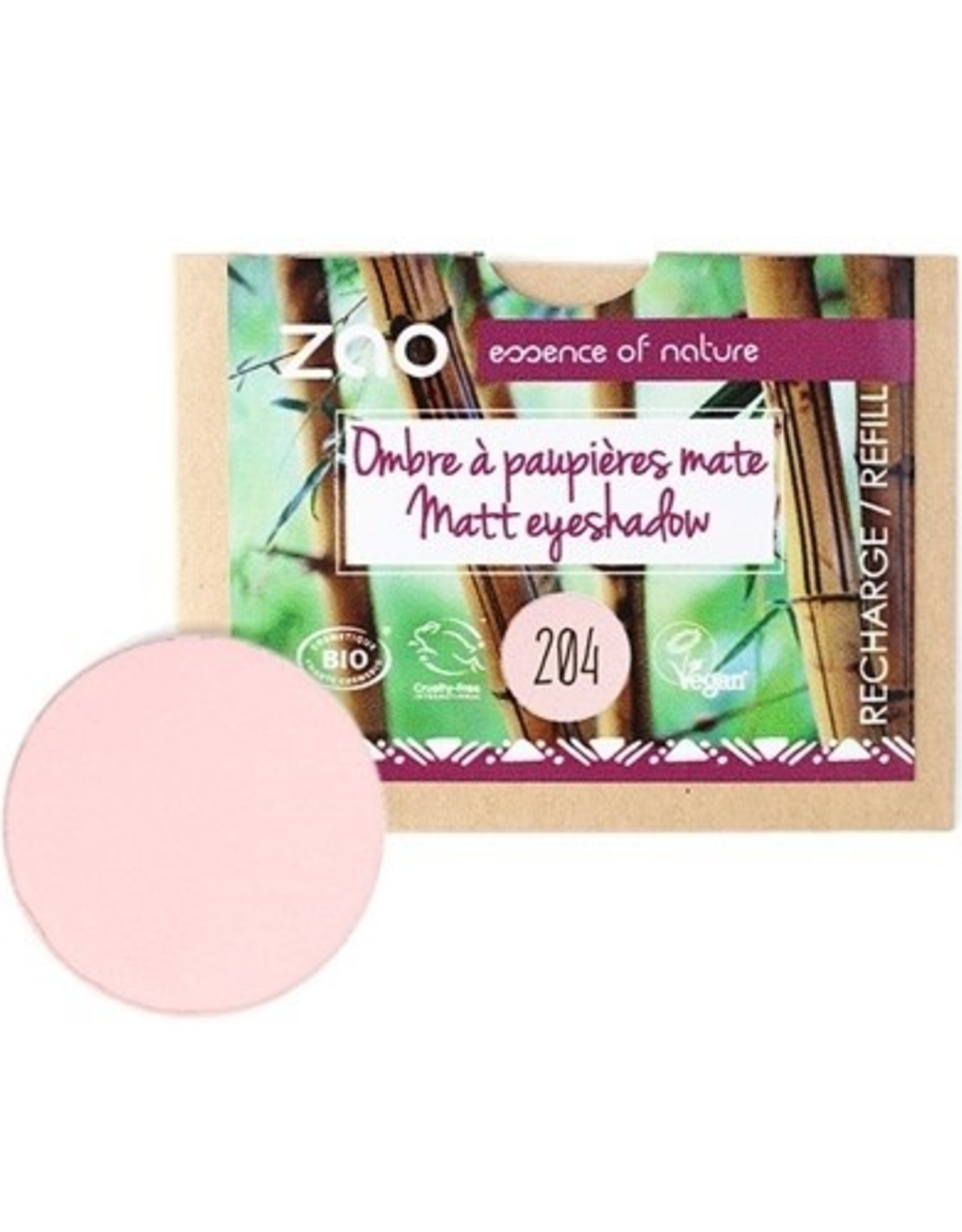 Zao ZAO Bamboe Oogschaduw Refill Matte 204 (Golden Old Pink)