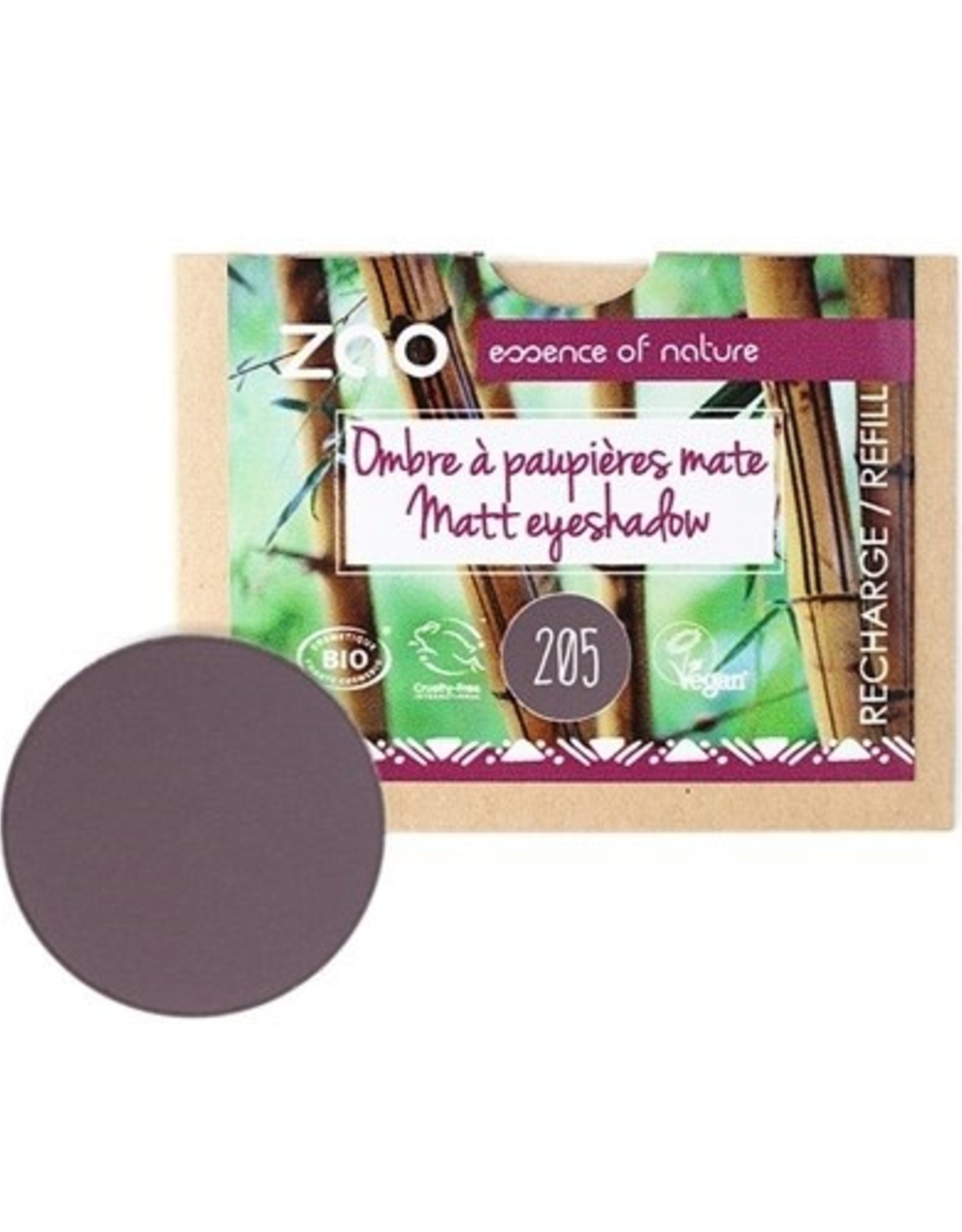 Zao ZAO Bamboe Oogschaduw Refill Matte 205 (Dark Purple)