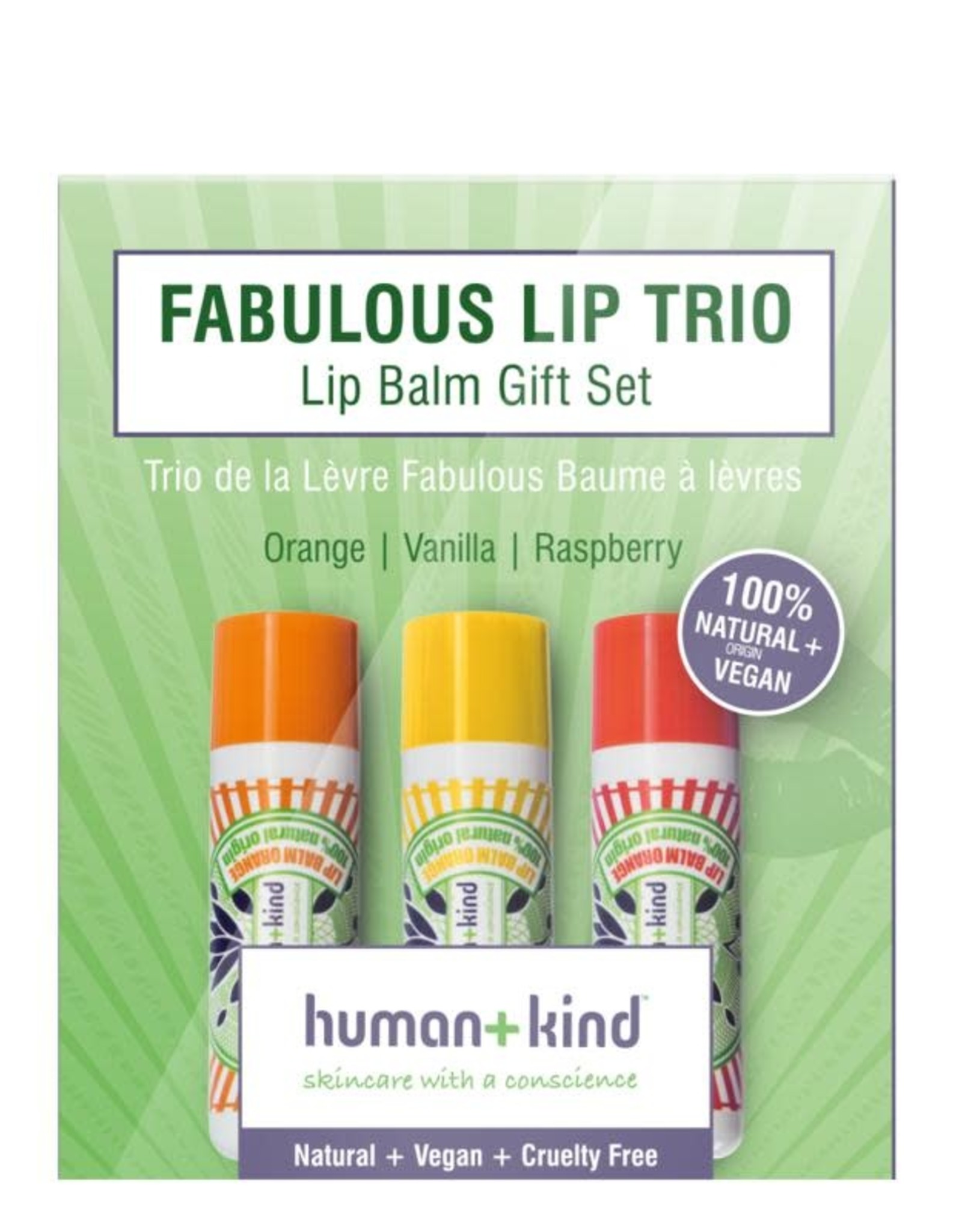 human+kind Lipbalm Vegan Trio 3 x 4.7g