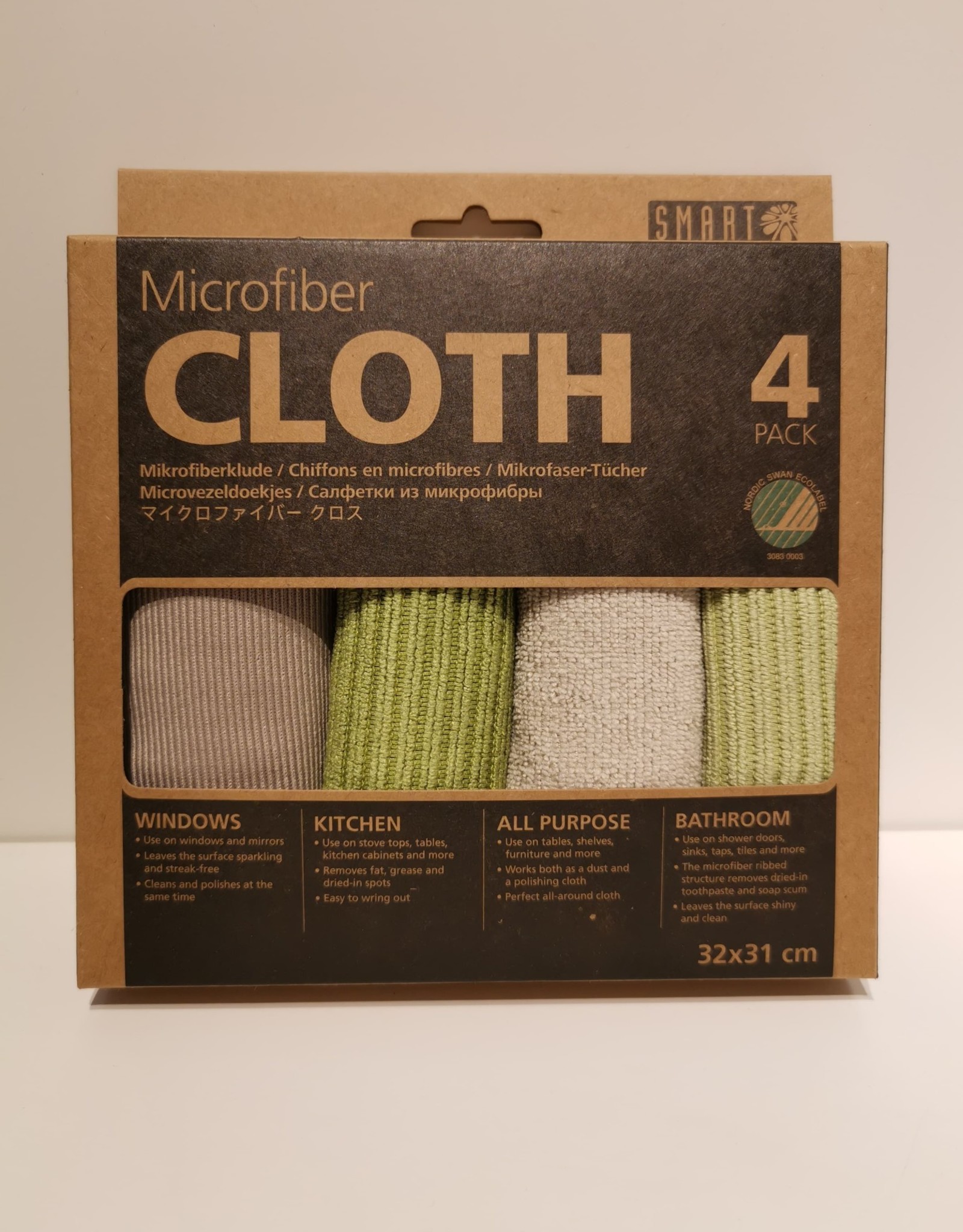 Smart microfiber systems Smart Microvezel doekjes grijs groen - 4 stuks 32 x 31cm