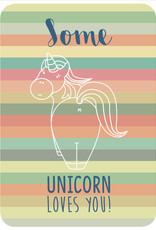 Roos met Witte Stippen Postkaart Some Unicorn Loves You