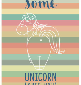 Roos met Witte Stippen Postkaart Some Unicorn Loves You