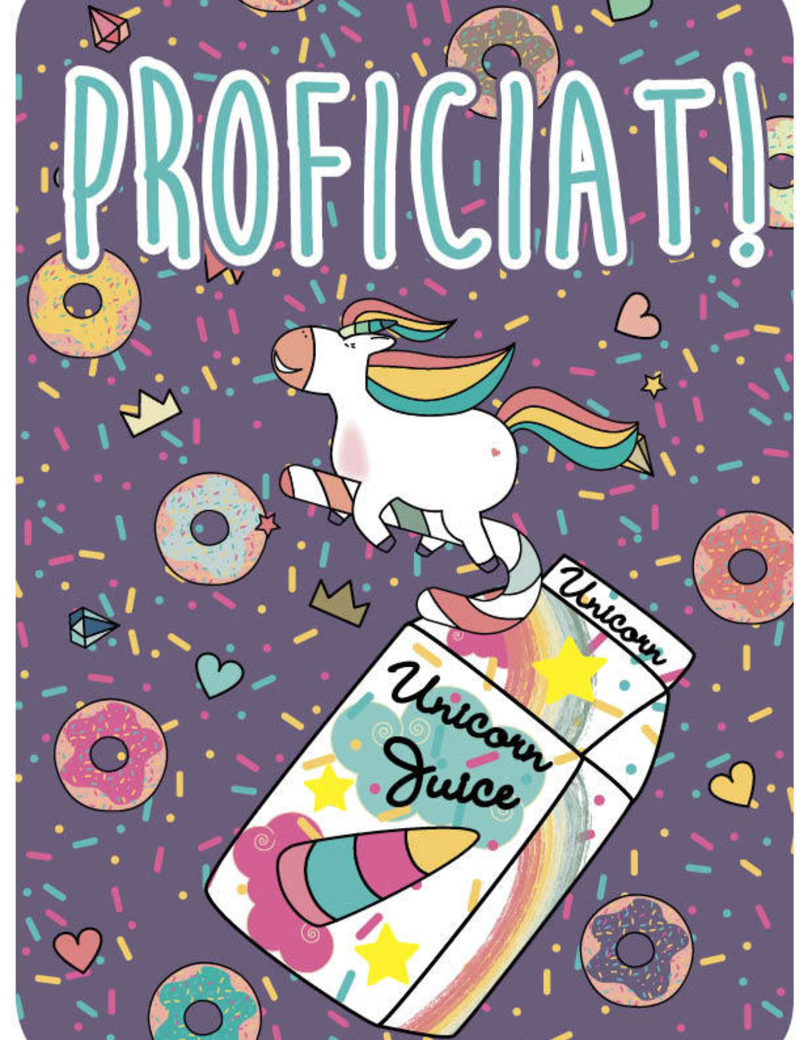 Roos met Witte Stippen Postkaart Proficiat Donuts