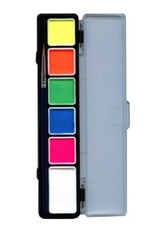 PartyXplosion Palette Neon colours 5 x 3 and 1 x 6 gram with brush size 2