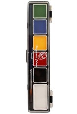 PartyXplosion Palette Essential colours 5 x 3 and 1 x 6 gram with a brush size 2