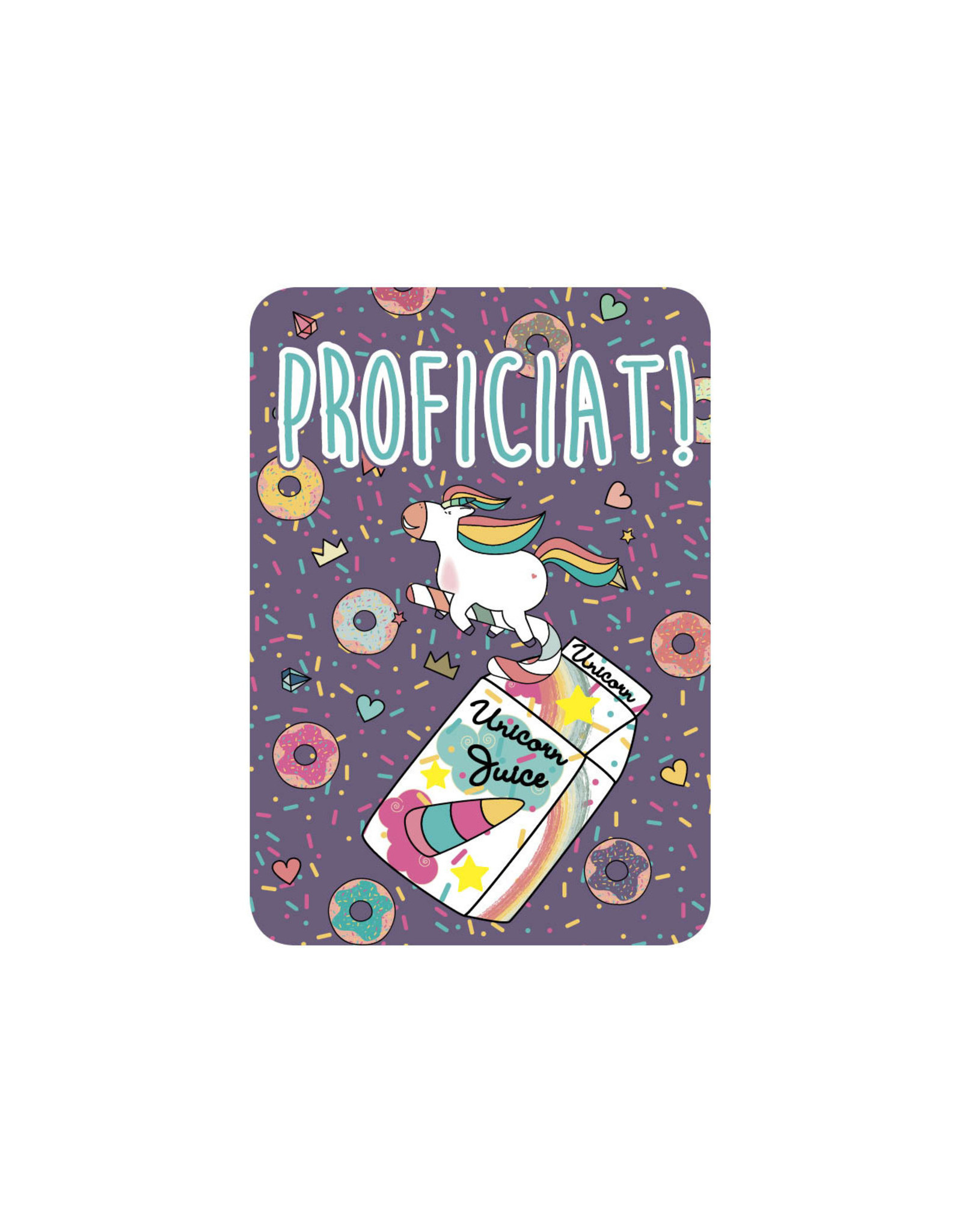 Roos met Witte Stippen Postkaart Proficiat Donuts