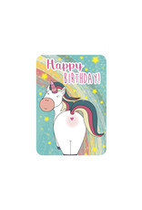 Roos met Witte Stippen Postkaart Happy Birthday Rainbow