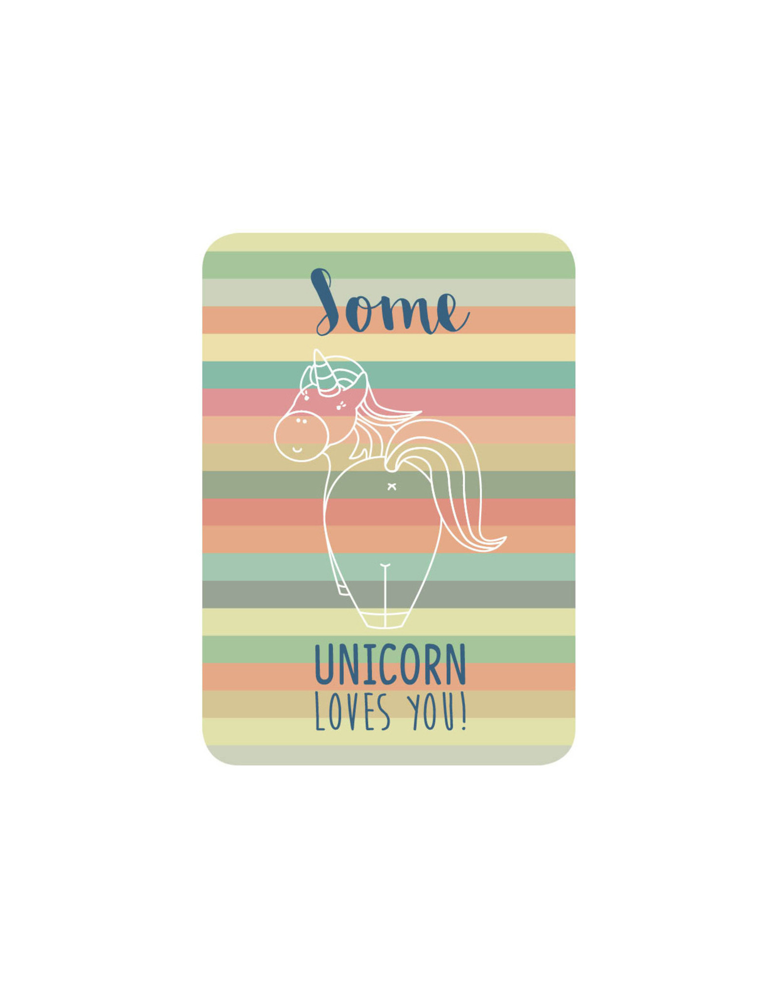 Roos met Witte Stippen Postkaart Some Unicorn Loves You