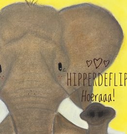 snoetjes vol sproetjes Kaartje Olifant vierkant - Hieperdepiep Hoeraaa!