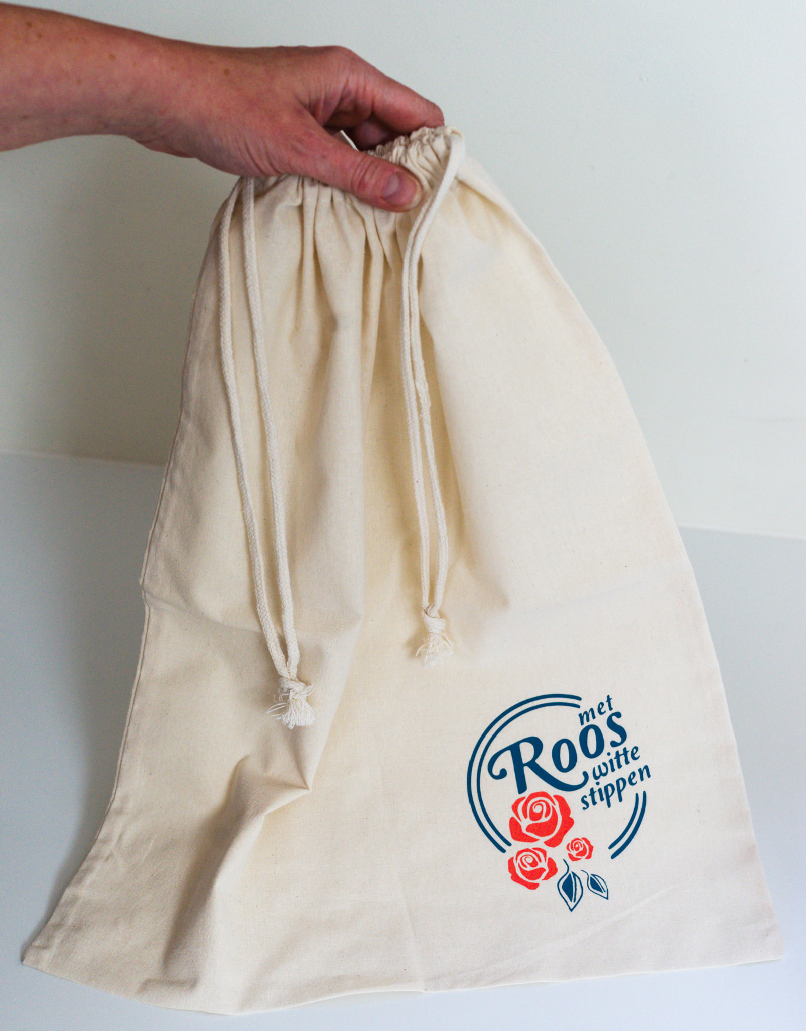 Roos met Witte Stippen Linnenzak Roos met Witte Stippen 40 x 50cm