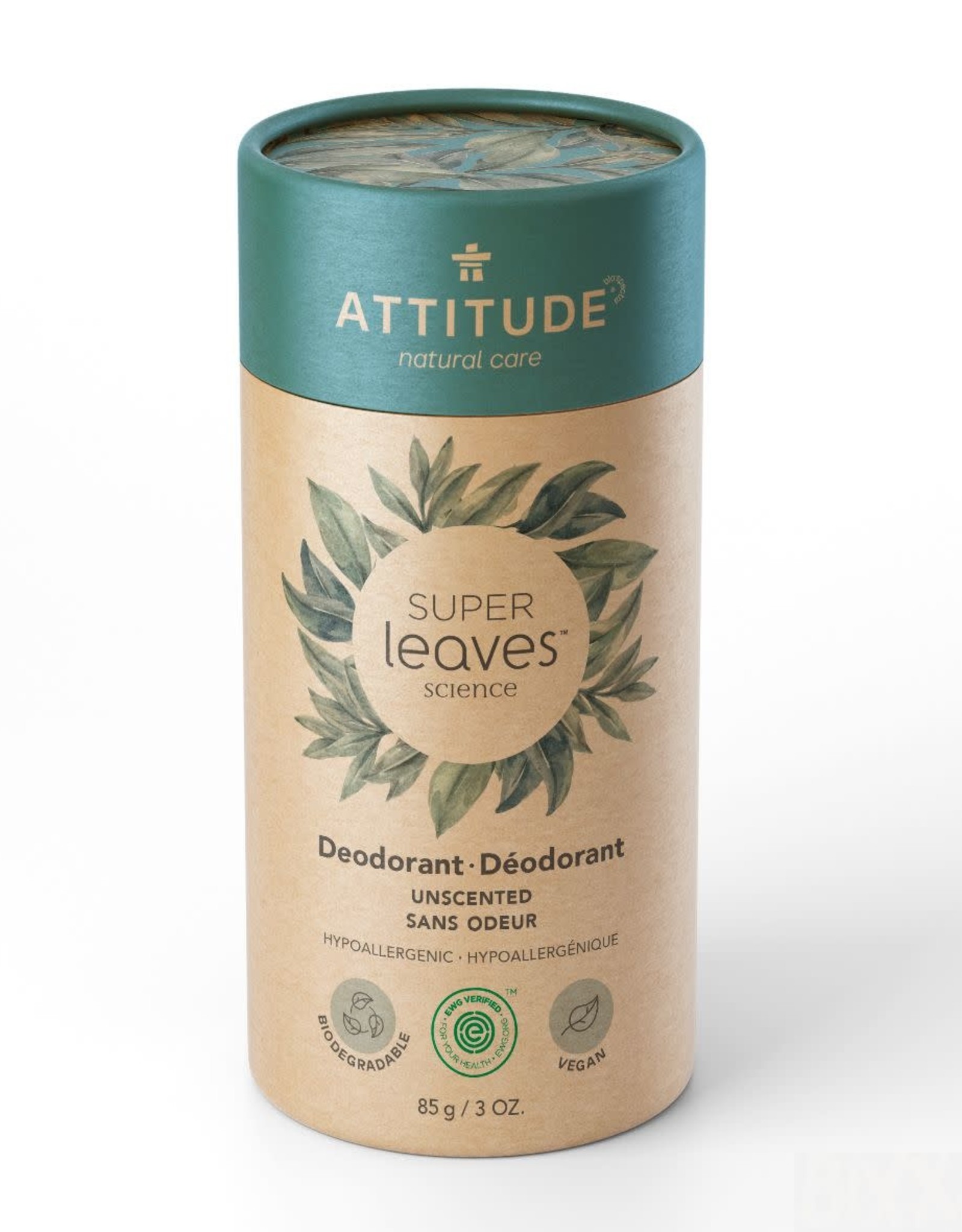 Attitude Super Leaves - Deodorant - Unscented/geurvrij 85g