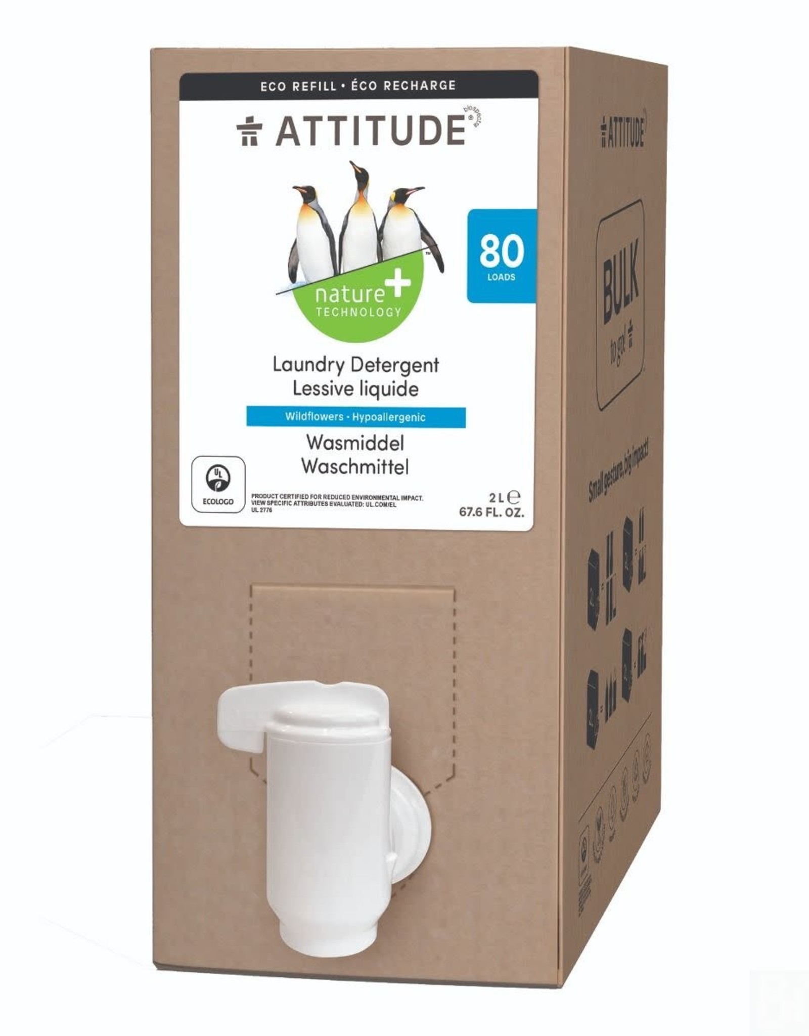 Attitude Attitude Bulk2Go -  Wasmiddel / laundry Detergent Wildflowers 2L