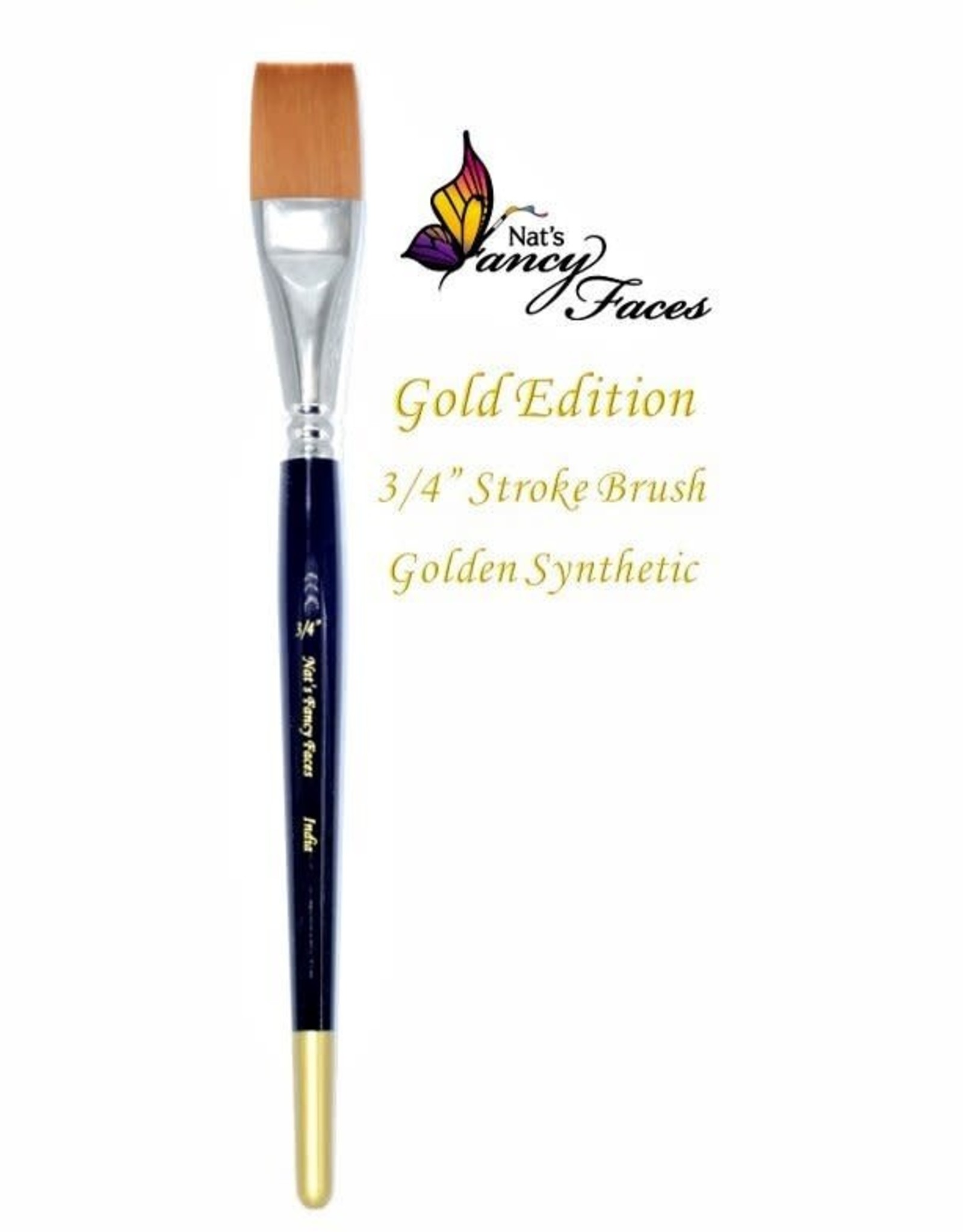 Fusion Nat's Gold Edition - Face Painting Brush Brush 3/4" Flat Stroke