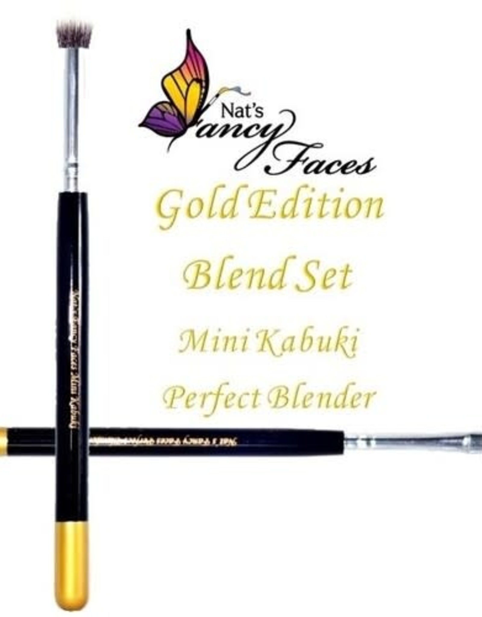 Fusion Nat's Gold Edition | Face Painting Mini Kabuki & Perfect Blender Set