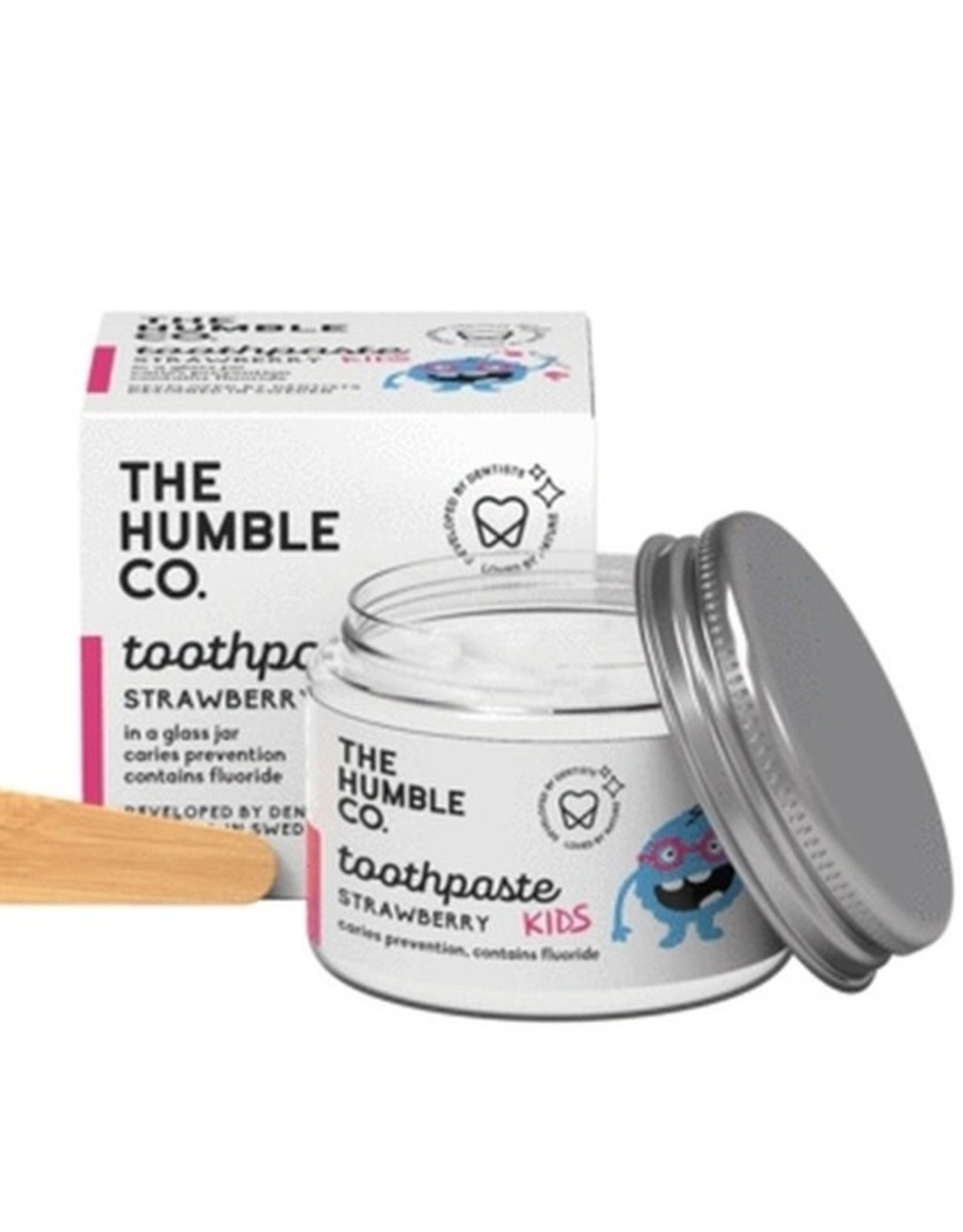 The Humble Co. Humble Natural Toothpaste Kindertandpasta Zero Waste - Aardbei met fluor 50ml