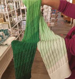 Roos met Witte Stippen Homemade sjaal regenboog groen 100% katoen