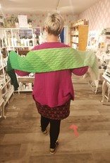 Roos met Witte Stippen Homemade sjaal regenboog groen 100% katoen
