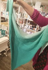 Roos met Witte Stippen Homemade sjaal punt turquoise 100% katoen