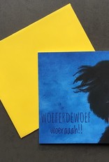 snoetjes vol sproetjes Kaartje Blauw vierkant - Collie woeferdewoef woeraaah