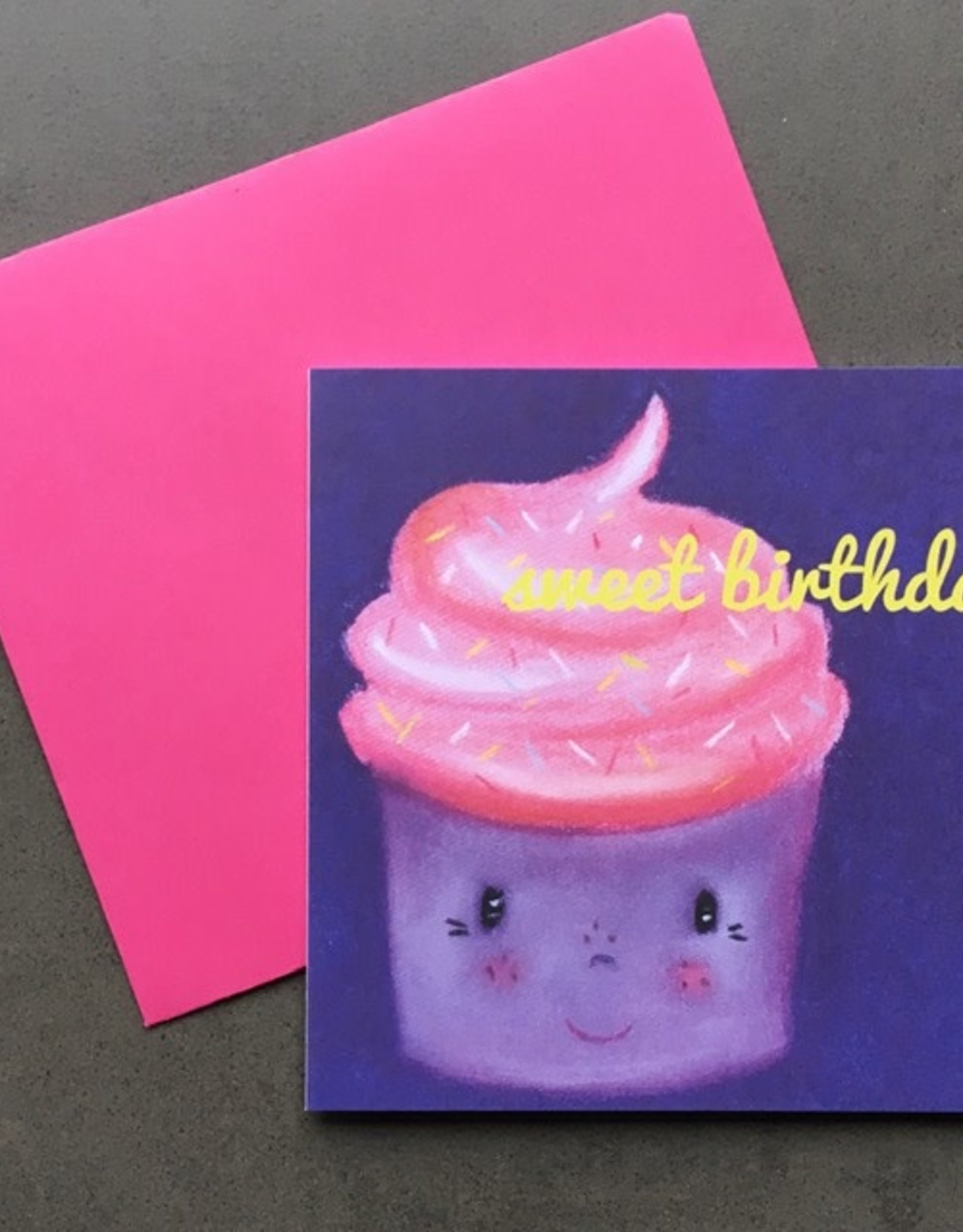 snoetjes vol sproetjes Kaartje Cupcake vierkant - Sweet Birthday