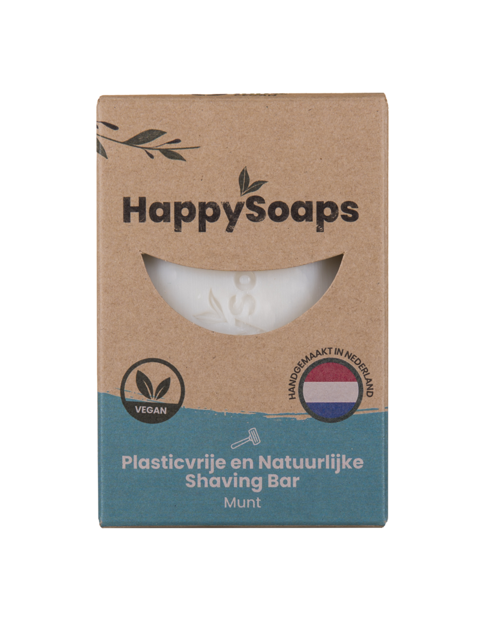 Happy Soaps Happy Shaving Bar Munt - 80g