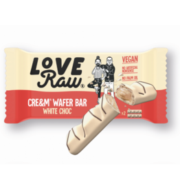 Love Raw Love raw cream filled waffer bars white chocolate 43g