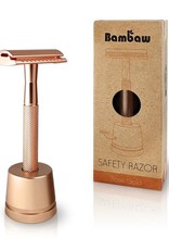 Bambaw Bambaw Safety Razor Rosegoud Handle met sokkel