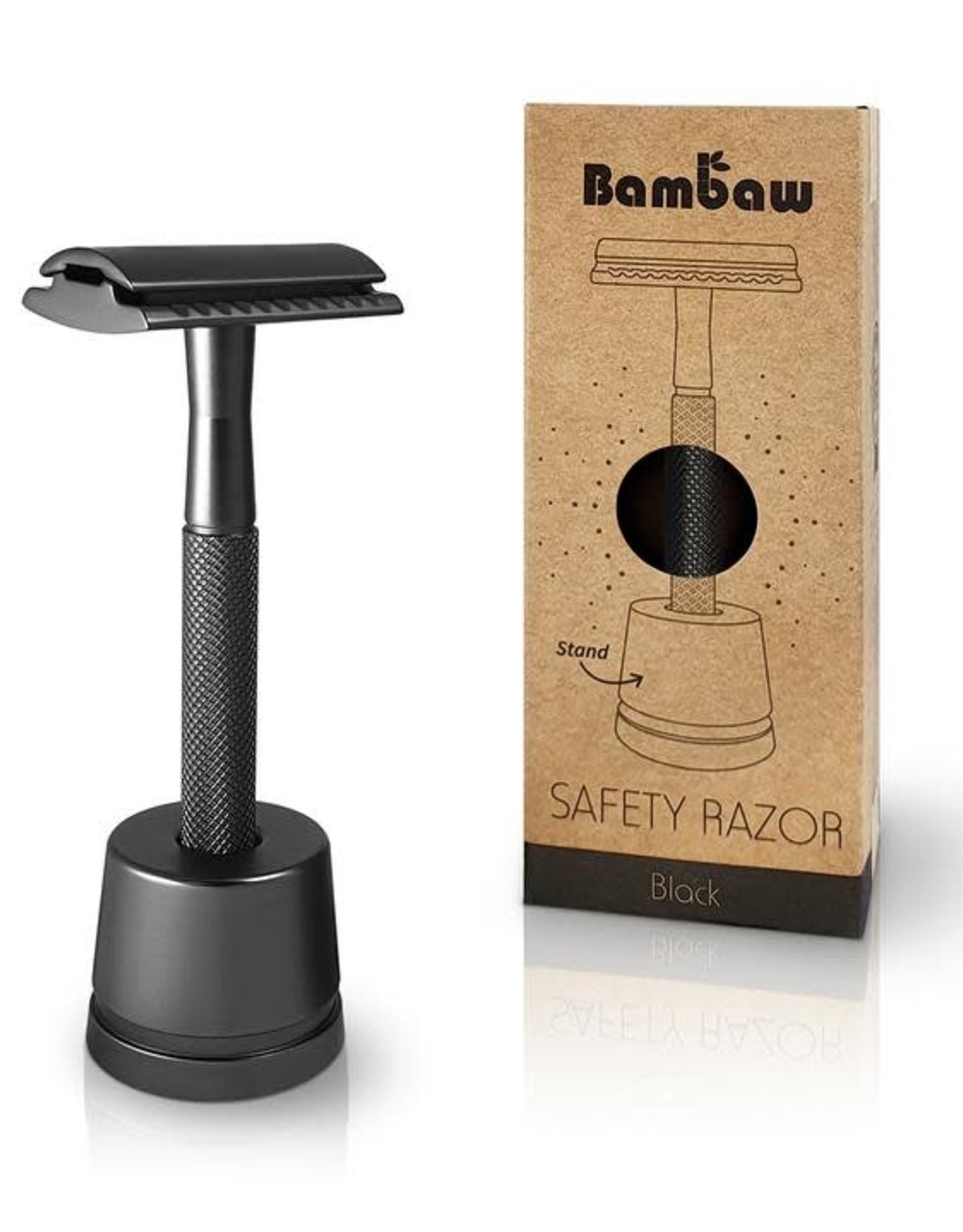 Bambaw Bambaw Safety Razor Zwart Handle met sokkel