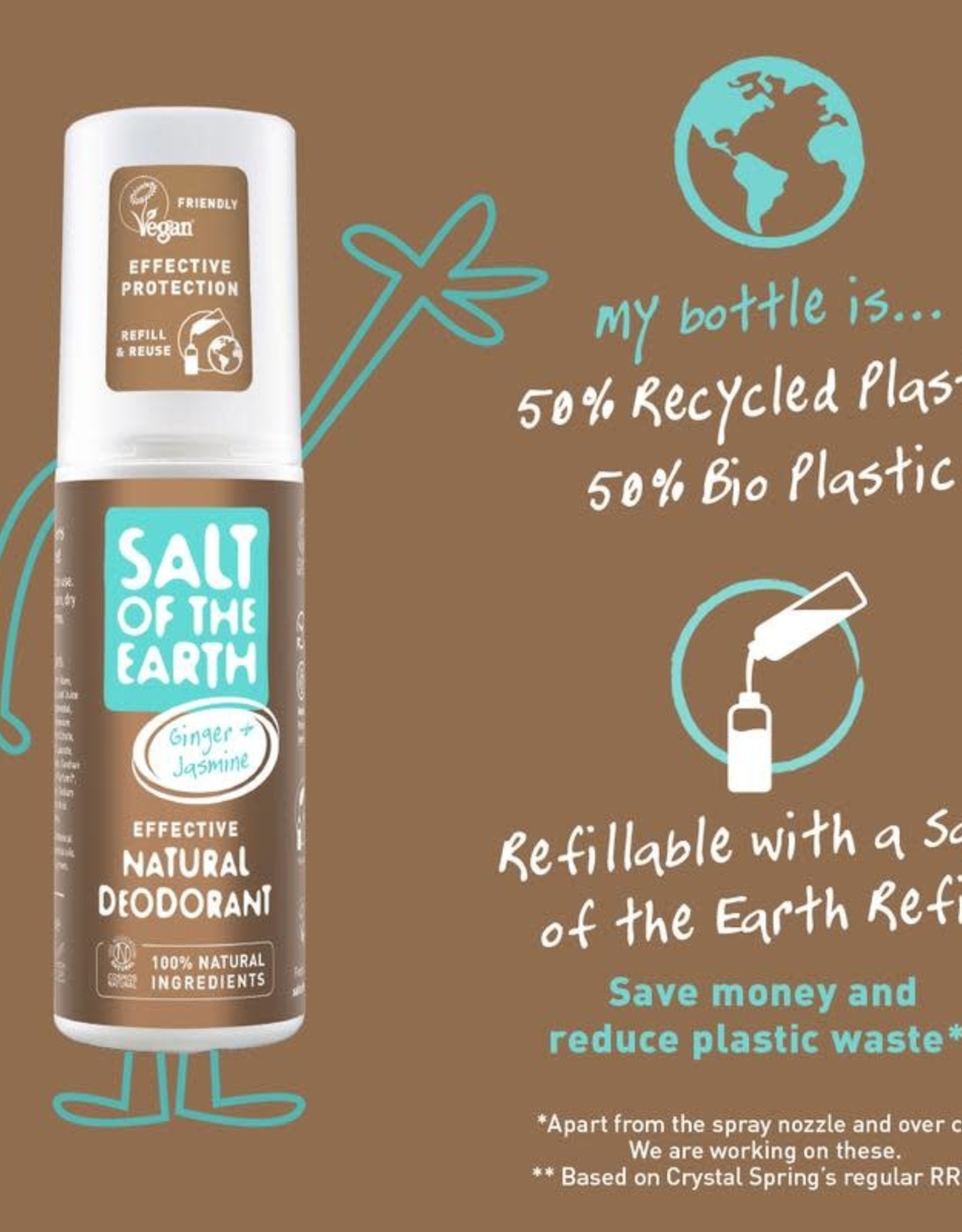 Salt of the Earth Ginger & Jasmine Deodorant Spray 100 ml