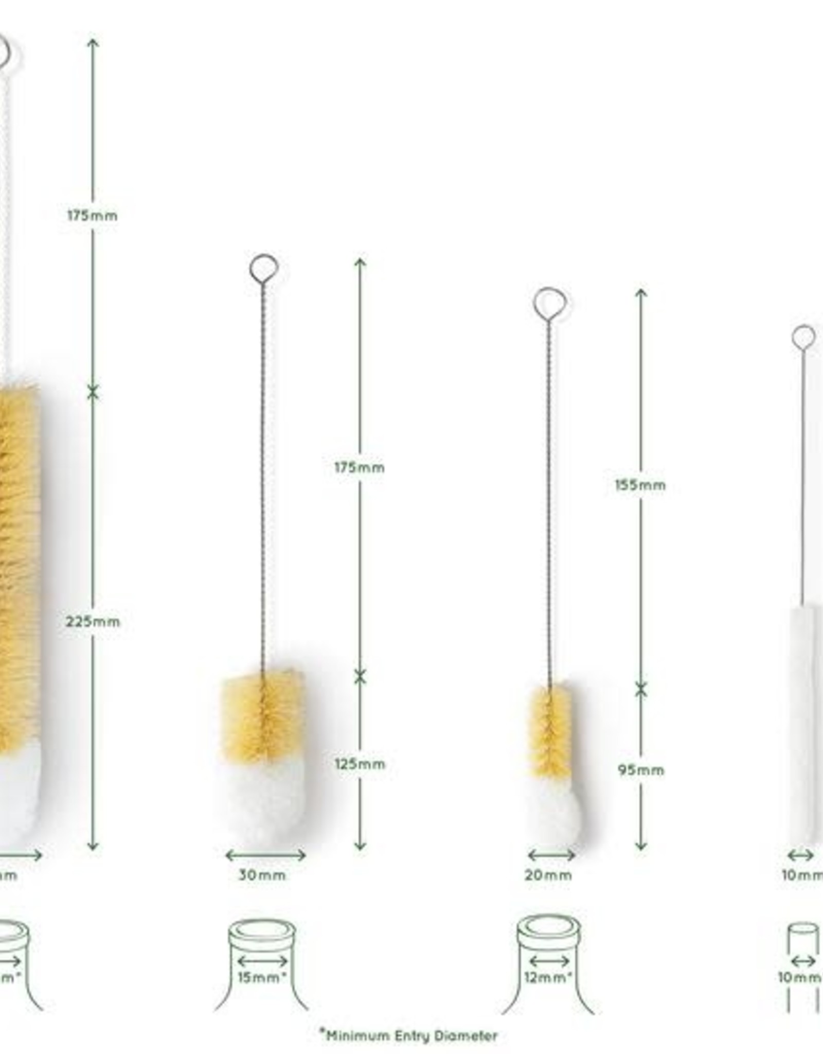 Bambaw Set Of 4 Brushes For Glassware / set van 4 borstels