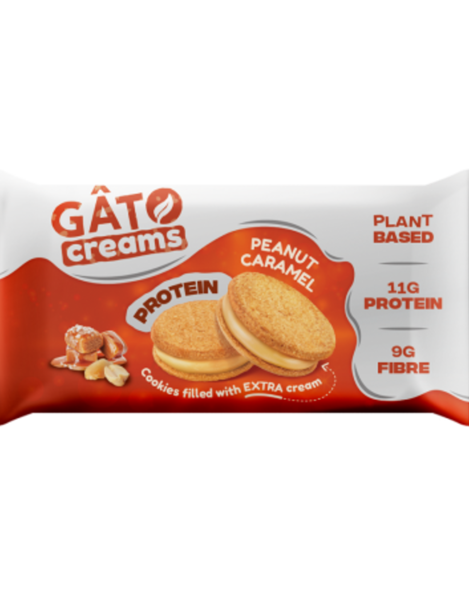 Gâto Biscuits protéinés fourrés de crème de caramel aux cacahuètes - Gâto 50g