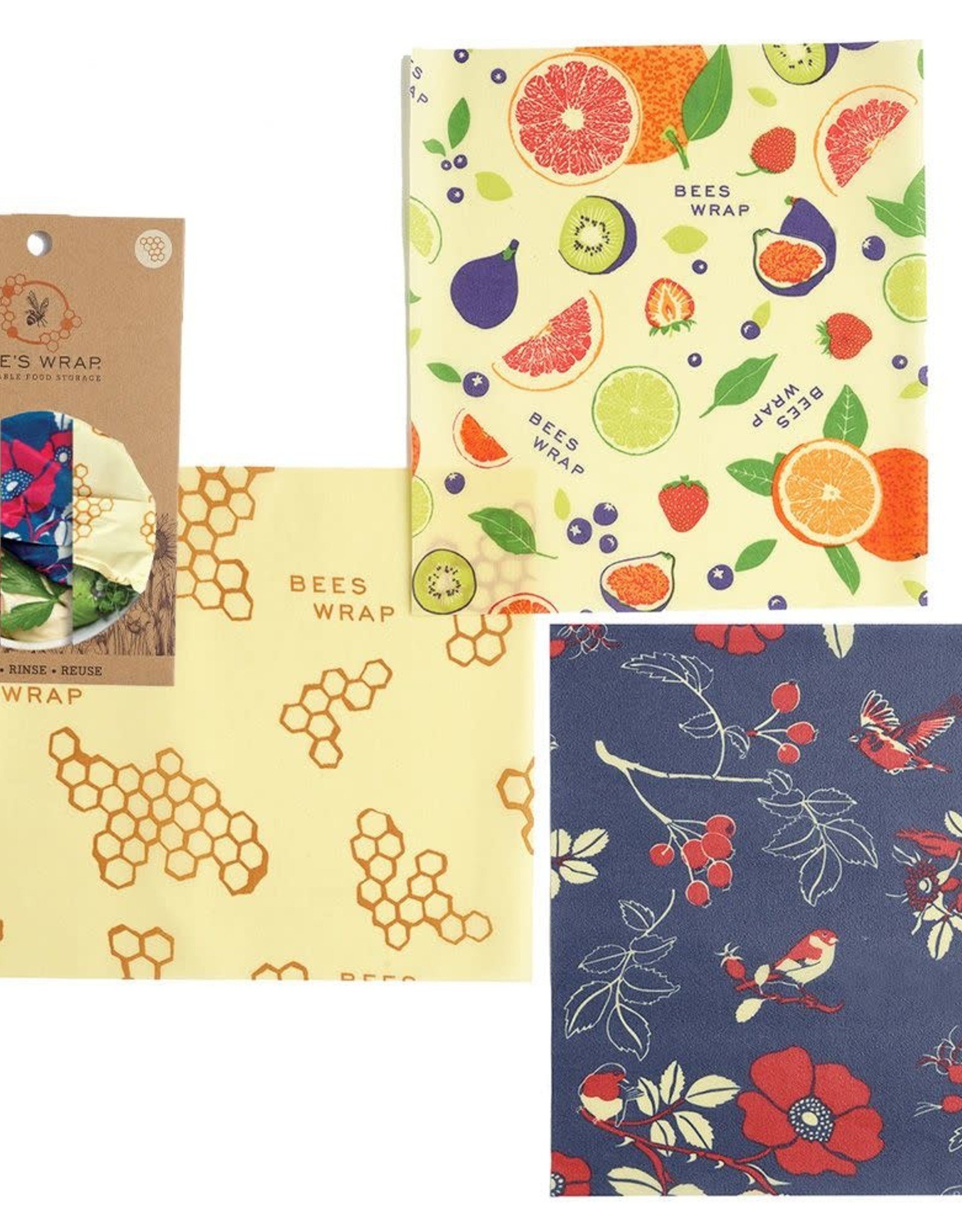 Bee's Wrap Bee's Wrap - Bee's Wrap 3-pack Medium Multi Print