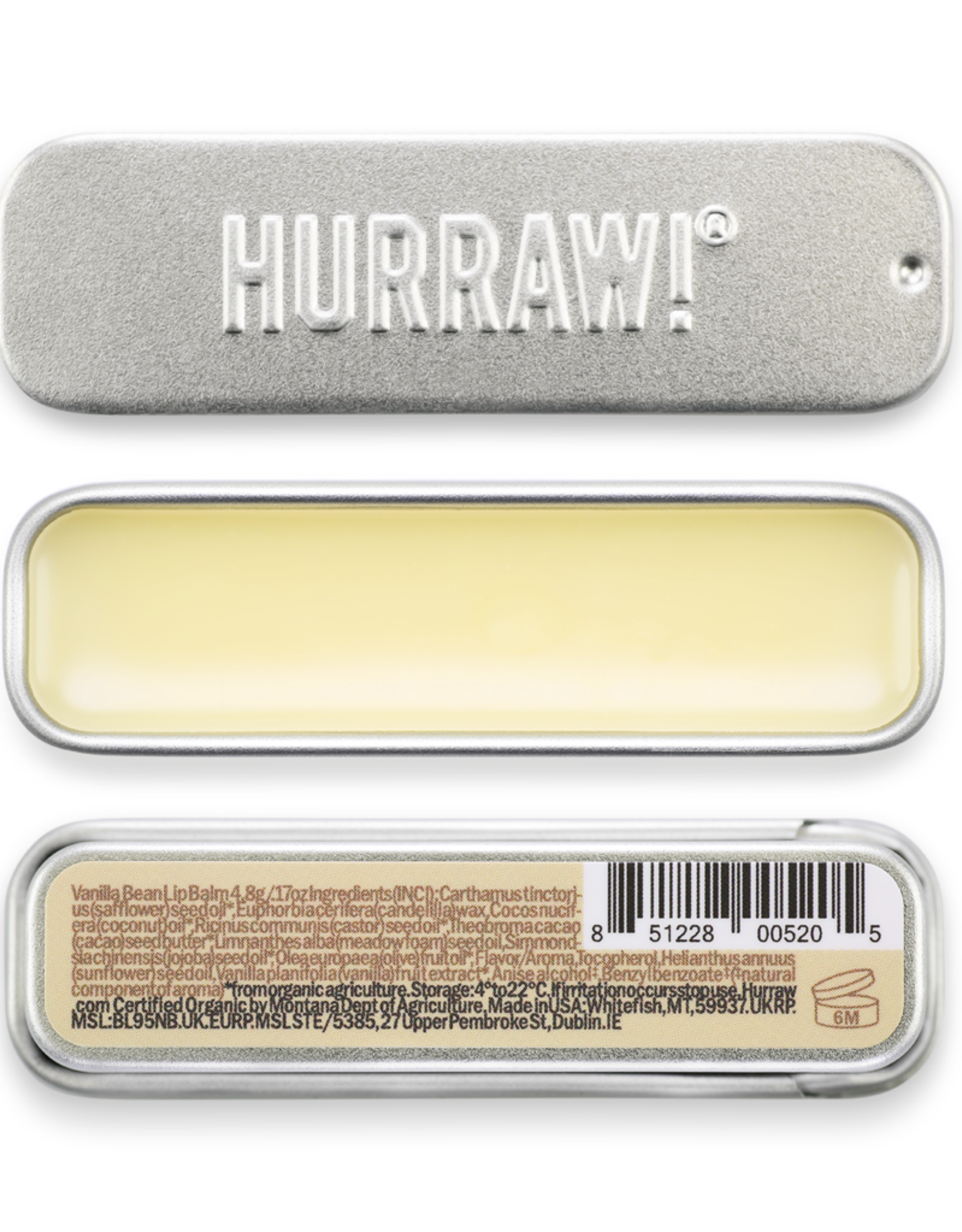 Hurraw Hurraw! Vanilla Bean - Slim Slider Tin 4.8g