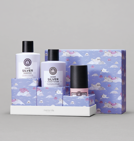 Maria Nila Sheer Silver Gift Box - Shampoo 350ml & Conditioner 300ml + Cream Heat Spray 75ml
