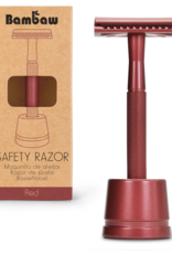 Bambaw Bambaw Safety Razor Red Handle met sokkel