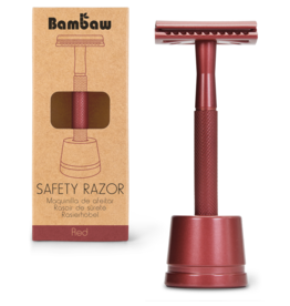 Bambaw Bambaw Safety Razor Red Handle met sokkel