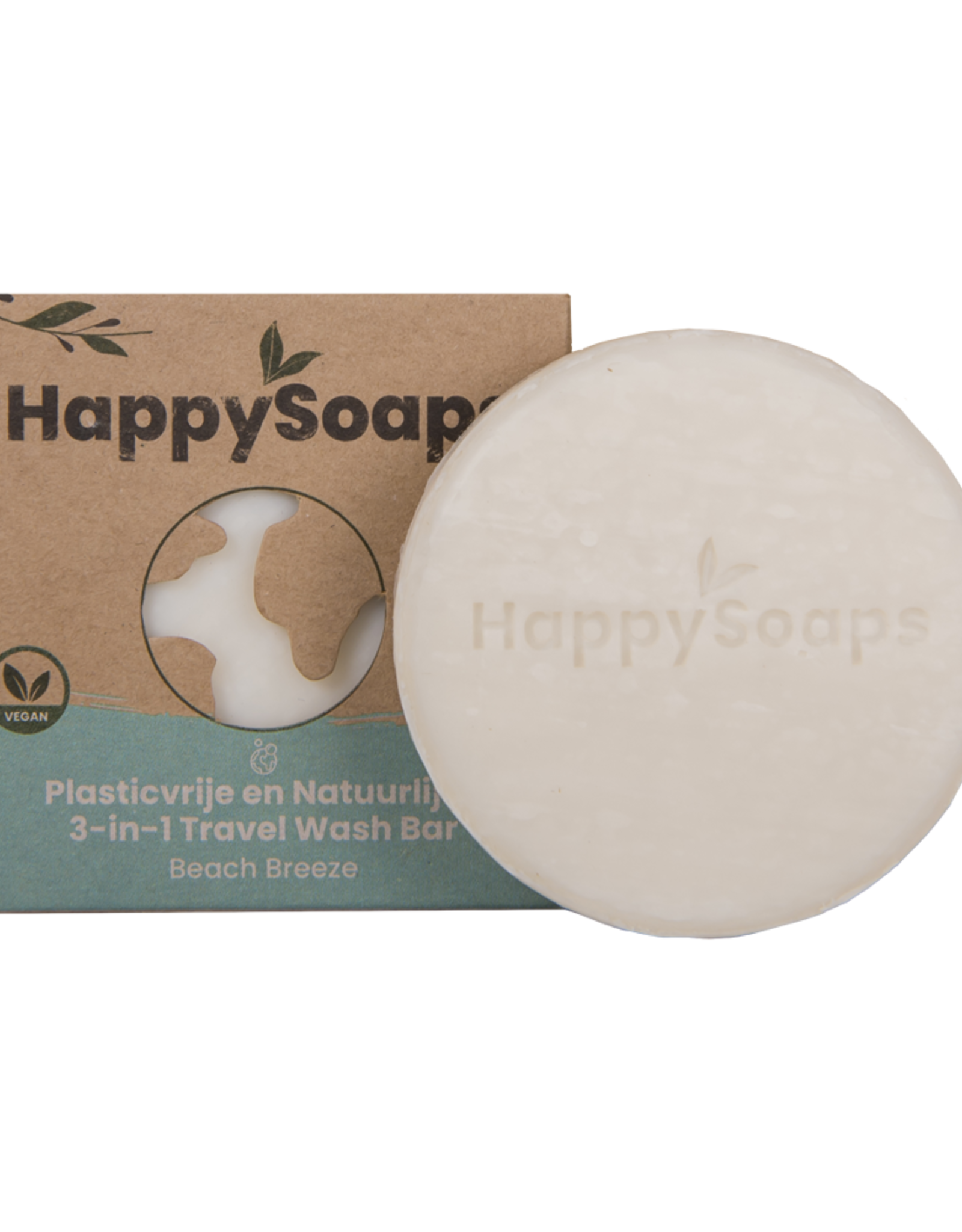 Happy Soaps 3-in-1 Travel Wash Bar - Beach Breeze 40g