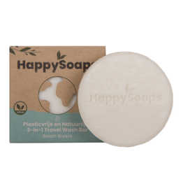 Happy Soaps 3-in-1 Travel Wash Bar - Beach Breeze 40g