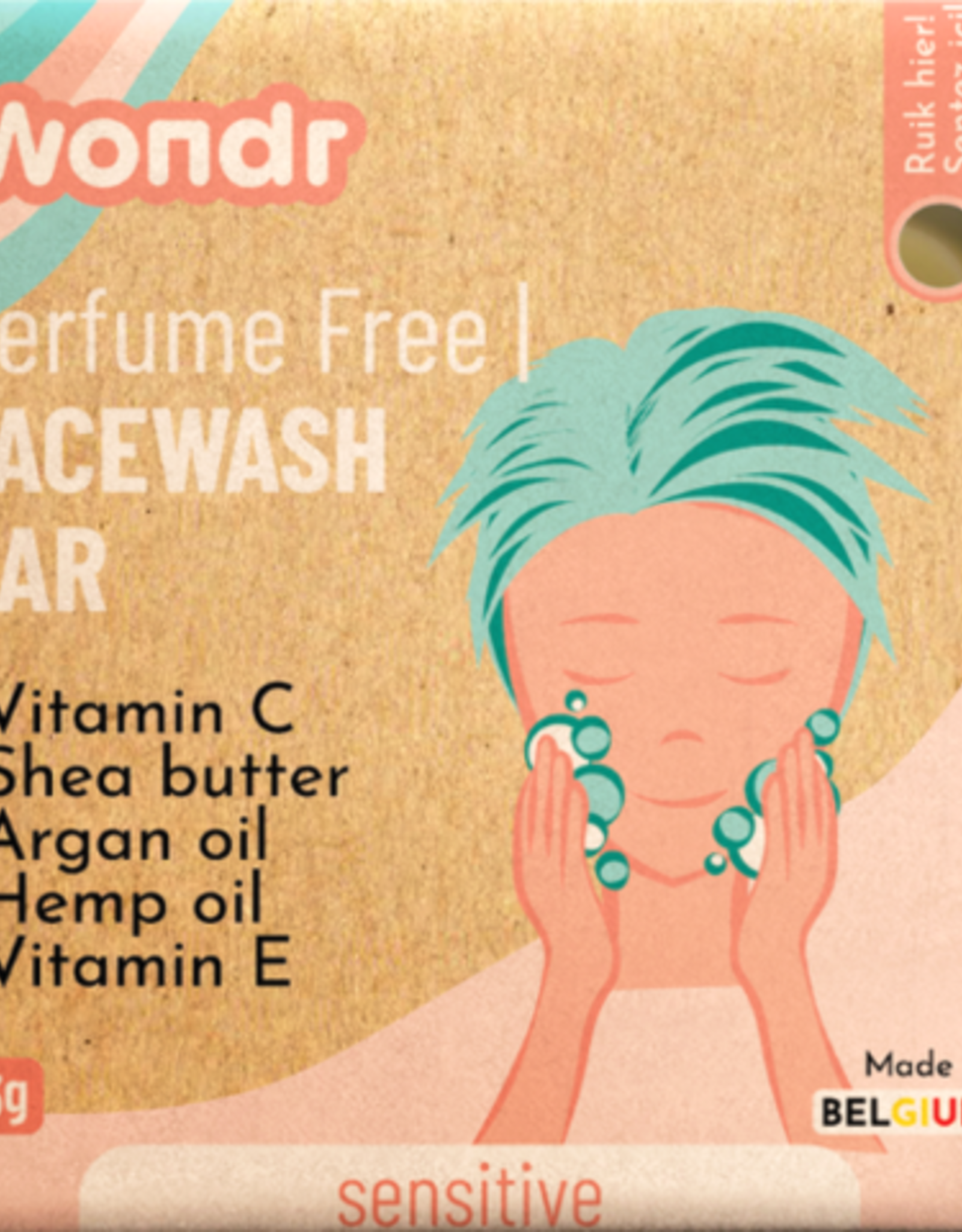 Wondr Vitamin your day (parfumvrij) | Facewash Bar / gezichtsreiniger  - 83g