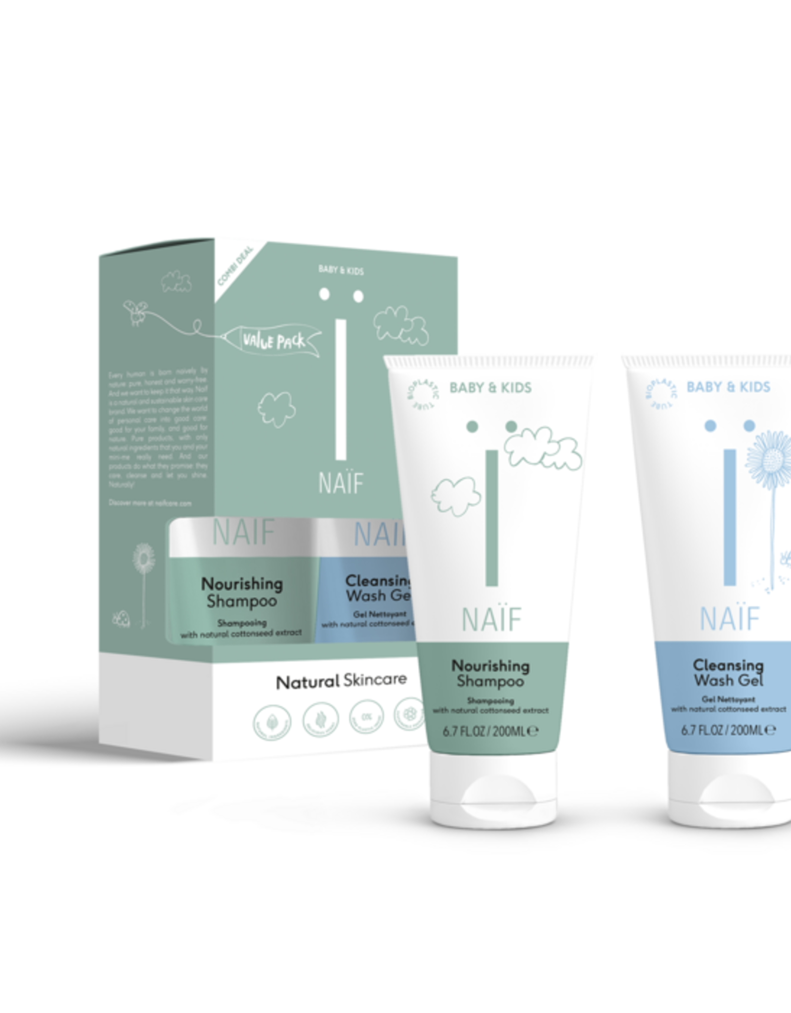 Naïf Naïf Value Pack - nourishing shampoo + cleansing washgel